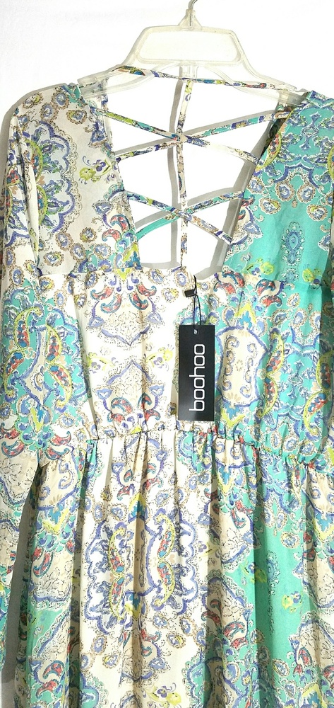 Women's BOOHOO Chiffon Floral Swing Dress